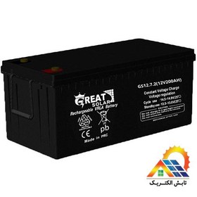 تصویر باتری 100 آمپر ساعت برند گریت سولار سری ژل Solar Battery Gel 100Ah