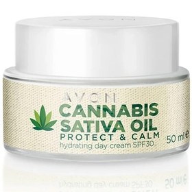 تصویر کرم روز جوانساز روغن شاهدانه و استویا Avon Avon Cannabis Sativa Oil