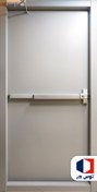 تصویر درب ضد حریق فلزی ساده طوسی 