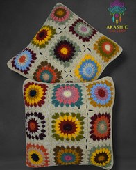 تصویر کاور کوسن موتیف فلورینا دکوراتیو بافتنی 