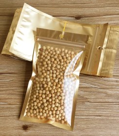 تصویر پاکت شفاف متالایز داخل طلایی 