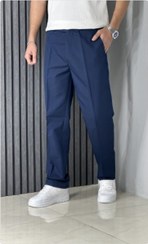 تصویر نام محصول : شلوار پارچه ای کلاسیک مردانه رنگ سورمه ای روشن 