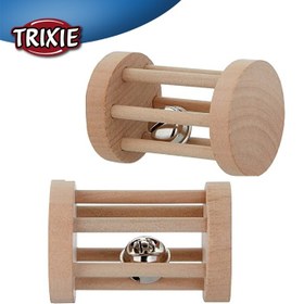 تصویر توپ بازی چوبی جوندگان Trixie Wooden Wheel 