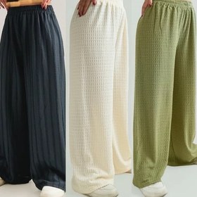 تصویر شلوار راسته زنانه کمر کش رنگبندی متنوع 