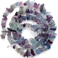 تصویر ریسه سنگ فلوریت نامنظم کد12443 Irregular fluorite stone strand code12443