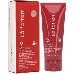 تصویر کرم ضد آفتاب و ضد لک لافارر پوست‌ چرب رنگ برنز 40 میل Lafarrerr Anti Spot Sunscreen Bronze For Oily Skin SPF40