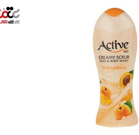 تصویر شامپو بدن و صورت کرمی با رایحه شیر و زردآلو 400گرم اکتیو Active Creamy Scrub Face And Body Wash Milk And Apricot 400g