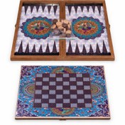 تصویر بازی دوکاره تخته نرد و شطرنج MDF طرح ایرانی 