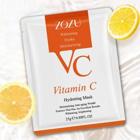 تصویر ماسک ورقه ای صورت زوزو مدل ویتامین سی وزن 25 گرم zozu zozu vitamin c face mask weight 25 grams