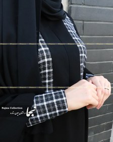 تصویر عبا اسپرت فری سایز کرپ عبایی مدل نجلا مزون نجما - مشکی / سایز Sport Abaya Najla Abaya