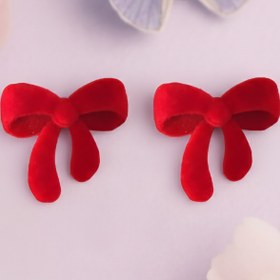 تصویر گوشواره پاپیون فانتزی - قرمز 