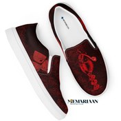 تصویر کفش مردانه طرح خوشنویسی شعر فارسی می نوش که عمر جاودانی این است 