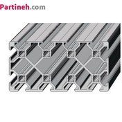 تصویر پروفیل صنعتی آلومینیومی ساخت ایران سایز 60 در 120 (mm) سبک شیار 8mm 120x60mm Aluminium Extrusion T-Slot Profile, slot width 8mm, Light