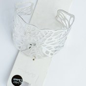 تصویر بنگل یا بازوبند رومی با اشکال جزیی دستبند نقره ای 