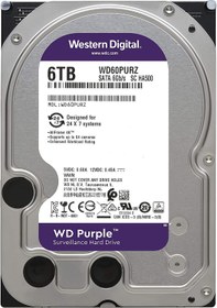 تصویر هارد دیسک اینترنال وسترن دیجیتال سری بنفش ظرفیت 6 ترابایت (غیر اصل) Western Digital Purple Internal Hard Disk 6TB