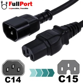 تصویر کابل برق بک تو بک C14-C15 گیگافلکس با طول 2 متر GIGA FLEX 3Cx1.5MM C14-C15 Power Cable 2M