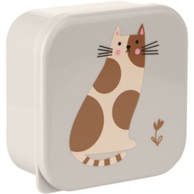 تصویر ظرف غذا 4 عددی کیکابو مدل Kitty cat 