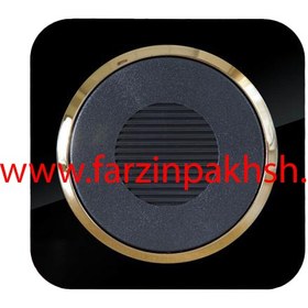 تصویر کلید و پریز دلند مدل آدا پلکسی مشکی زه طلایی Deland switches and sockets Ada Black Gold Plexi