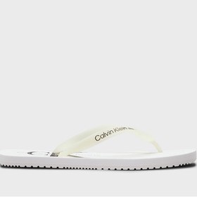 تصویر صندل لژری لوگو برند calvin klein jeans Logo Flip Flops