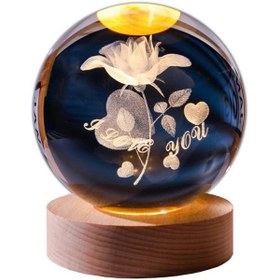 تصویر گوی کریستالی مدل گل رز کد801 