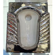 تصویر توالت زمینی گوفر مدل سفید نقره ای 