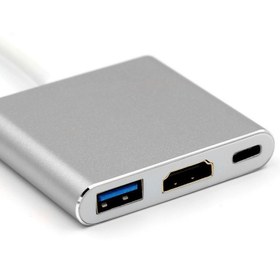 تصویر مبدل USB-C به HDMI / USB3.0/ USB-c مدل MULTIPORT 