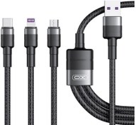 تصویر کابل شارژ سه سر ایکس‌او به طول 1.2 متر XO 3in1 40W FAST charge usb cable NB Q191 