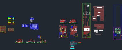 تصویر فایل اتوکد ویلا کوچک دو طبقه با دو اتاق خواب ابعاد 12.50 در 7 