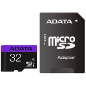 تصویر کارت حافظه ای دیتا Premier ظرفیت ۳۲ گیگابایت کلاس ۱۰ UHS-I با سرعت ۸۰MBps و آداپتور 