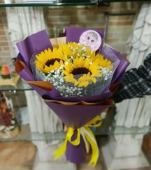 تصویر دسته گل آفتاب گردان طرح مبین 