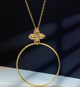 تصویر آویز نقره گشنیز طرح برگ با زنجیر ظریف زنانه عیار۹۲۵ 