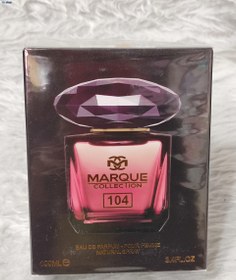 تصویر عطر ادکلن زنانه ورساچه کریستال نویر فراگرنس مارکویی کالکشن کد 104 (Fragrance world Marque Versace Crystal Noir) حجم 100 میل 