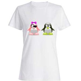 تصویر تیشرت زنانه طرح پنگوئن کد 3893 