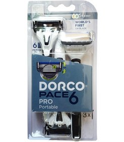تصویر خودتراش 6 تیغ دورکو DORCO مدل پروفشنال PRO بسته 3 عددی 