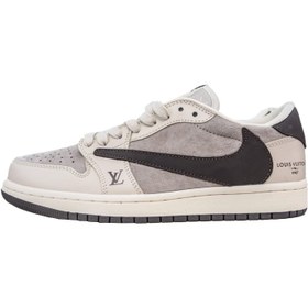 تصویر ایر جردن 1 لو ترویس اسکات لوییس ویتون مدل LX1988-100 Air Jordan 1 LOW Travis Scott Louis Vuitton Model: LX1988-100