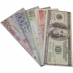 تصویر پاکت پول طرح دلار و ارزهای رایج بسته 5 عددی Pocket of Money 11
