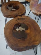 تصویر ست میز جلومبلی و عسلی مدرن چوبی Modern wooden honeycomb and honeycomb table set