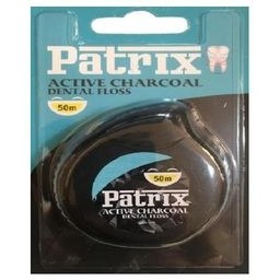 تصویر نخ دندان زغالی حاوی فلوراید پاتریکس 50 متر Patrix Active Charcoal dental floss 50m