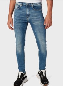 تصویر جین اسکینی فیت با رنگ شست‌وشوی متوسط برند lee cooper Mid Wash Skinny Fit Jeans