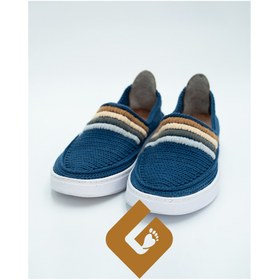 تصویر گیوه سرمه ای چهارخط 