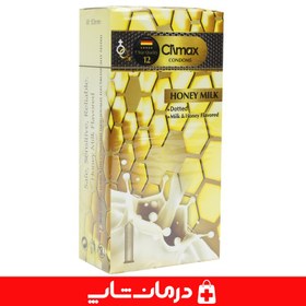 تصویر کاندوم ساده با مواد روان کننده هانی میلک 12 عددی کلایمکس Product Code : 45039