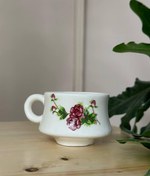 تصویر ماگ قهوه خوری گل سرخی خرید ماگ سرامیکی قهوه خوری گل سرخی