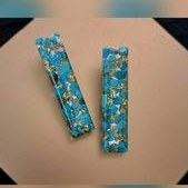 تصویر گیره موی رزینی سنگ فیروزه 