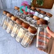 تصویر شیشه ادویه با درب چوبی 