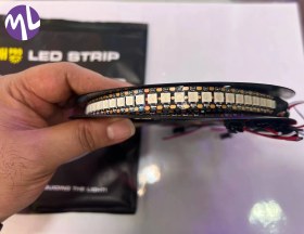 تصویر ریسه ال ای دی نواری WS2812 تراکم ۱۴۴ طول ۱ متر 