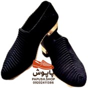 تصویر گیوه مردانه رنگ مشکی با جنس نخ پنبه 