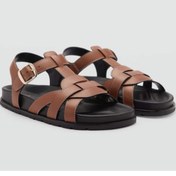 تصویر صندل با بند چرمی | MANGO | 833561660 | اورجینال 