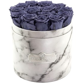 تصویر Grey Eternal Roses in White Marble Box | کد: ZNB-1J31 