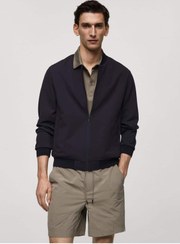 تصویر ژاکت مردانه آبی سرمه ای منگو | 67089219 MANGO Man 