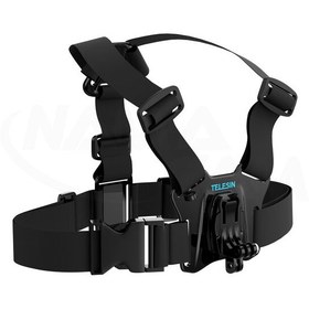 تصویر سینه بند ( Chest Strap ) دوربین های ورزشی - تلسین T07 TELESIN Chest Strap with Dual-Mount/J-Hook for GoPro/Action Cameras